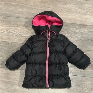 Pink Platinum Black Jacket with Vibrant Pink Lining Size 2T